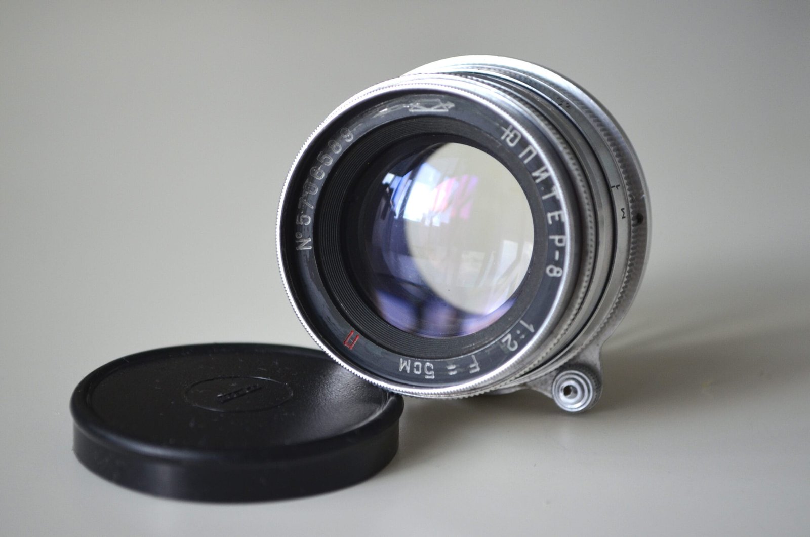 Early Jupiter 8 2/50mm KMZ Red P M39 rangefinder soviet lens s/n 5706589 - Image 3
