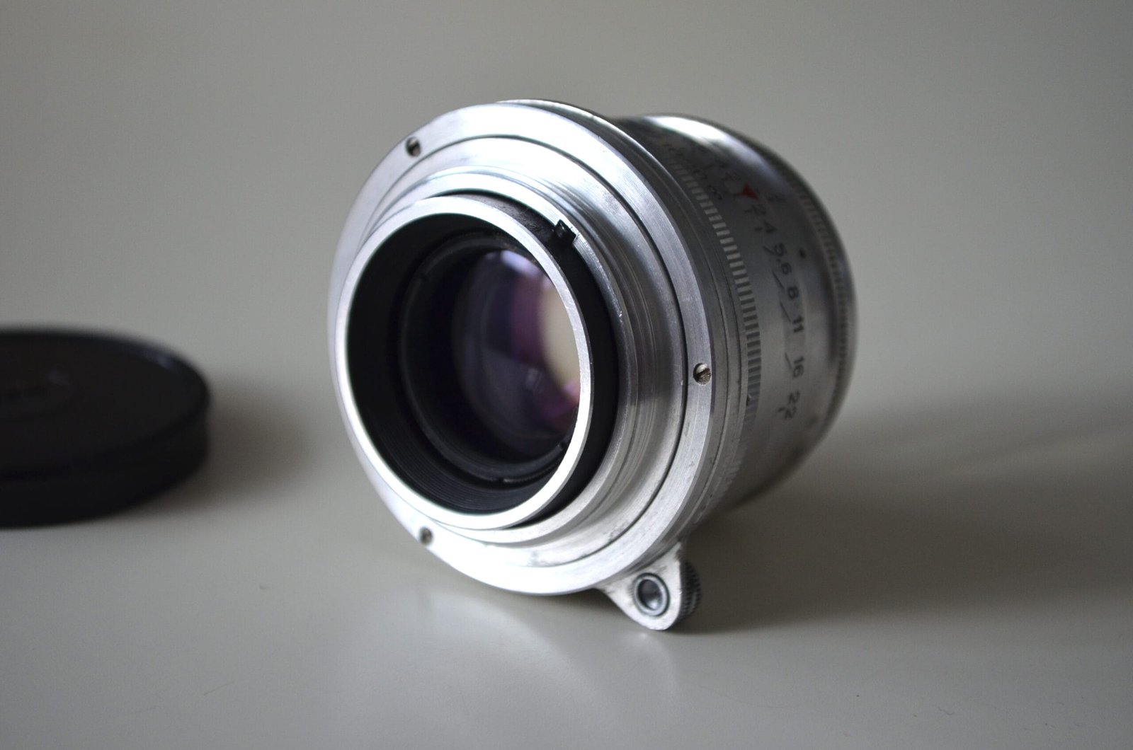 Early Jupiter 8 2/50mm KMZ Red P M39 rangefinder soviet lens s/n 5706589 - Image 4