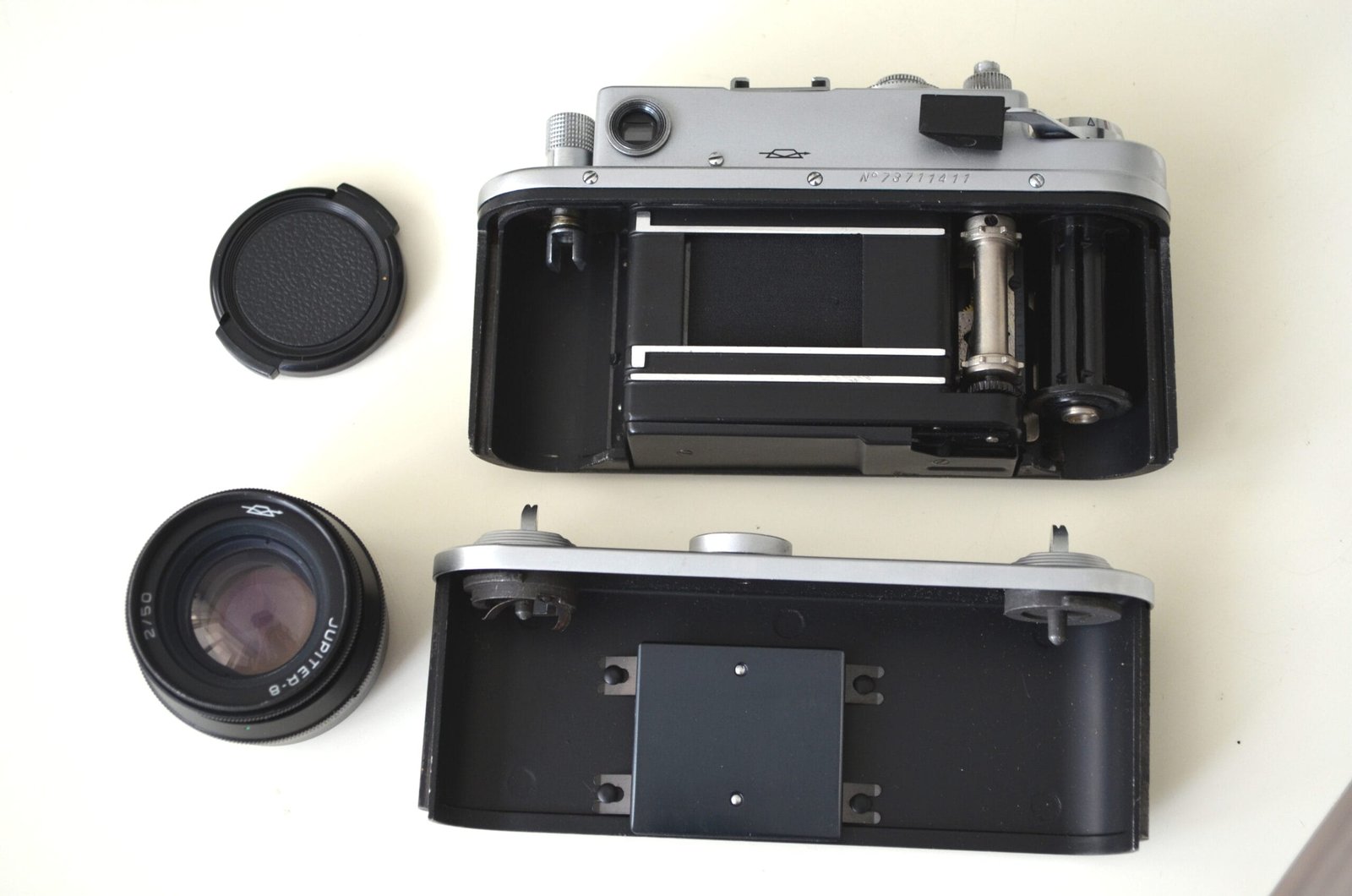 Zorki 4k Soviet Rangefinder Camera 35mm with Jupiter 8 2/50mm S/N 73711411 - Image 5