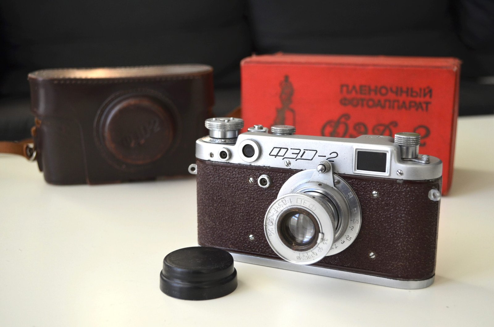 Red FED 2 Soviet film rangefinder camera Industar-26m f2.8/50mm