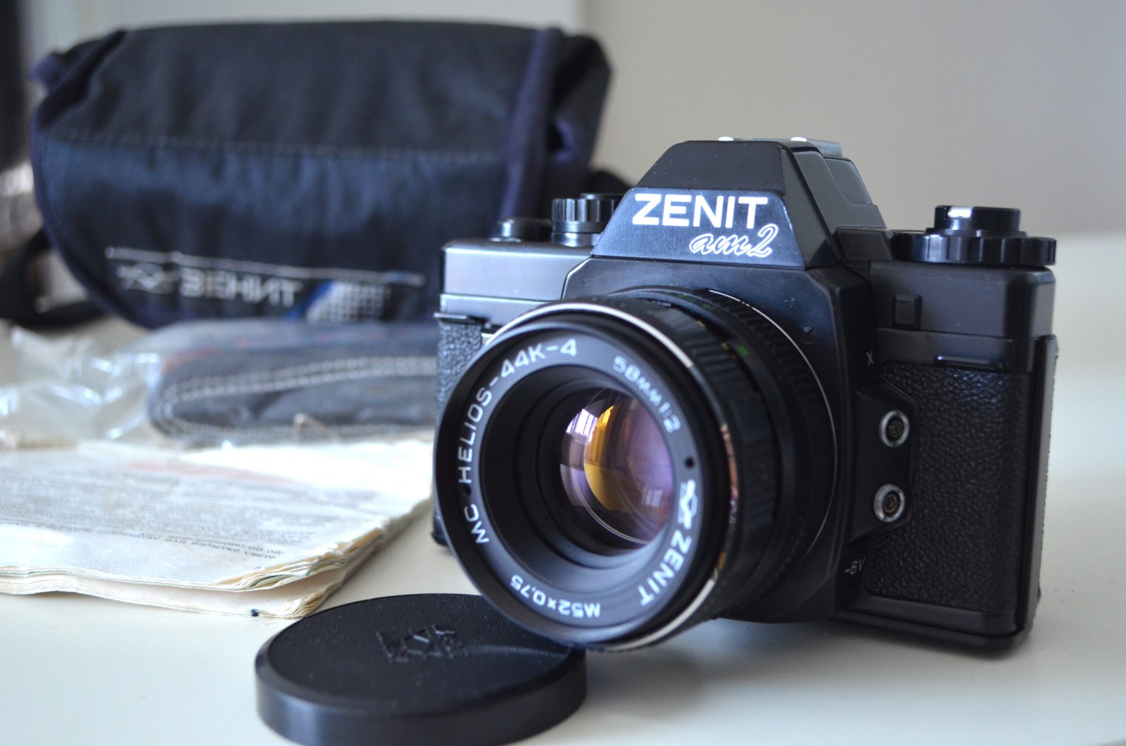 Zenit AM2 Soviet 35mm SLR Camera with MC Helios 44k-4 2/58mm Pentax K-mount