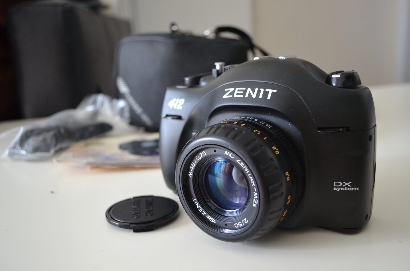 Zenit 412 Soviet 35mm SLR Camera with Zenitar M2s 2/50mm Lens M42