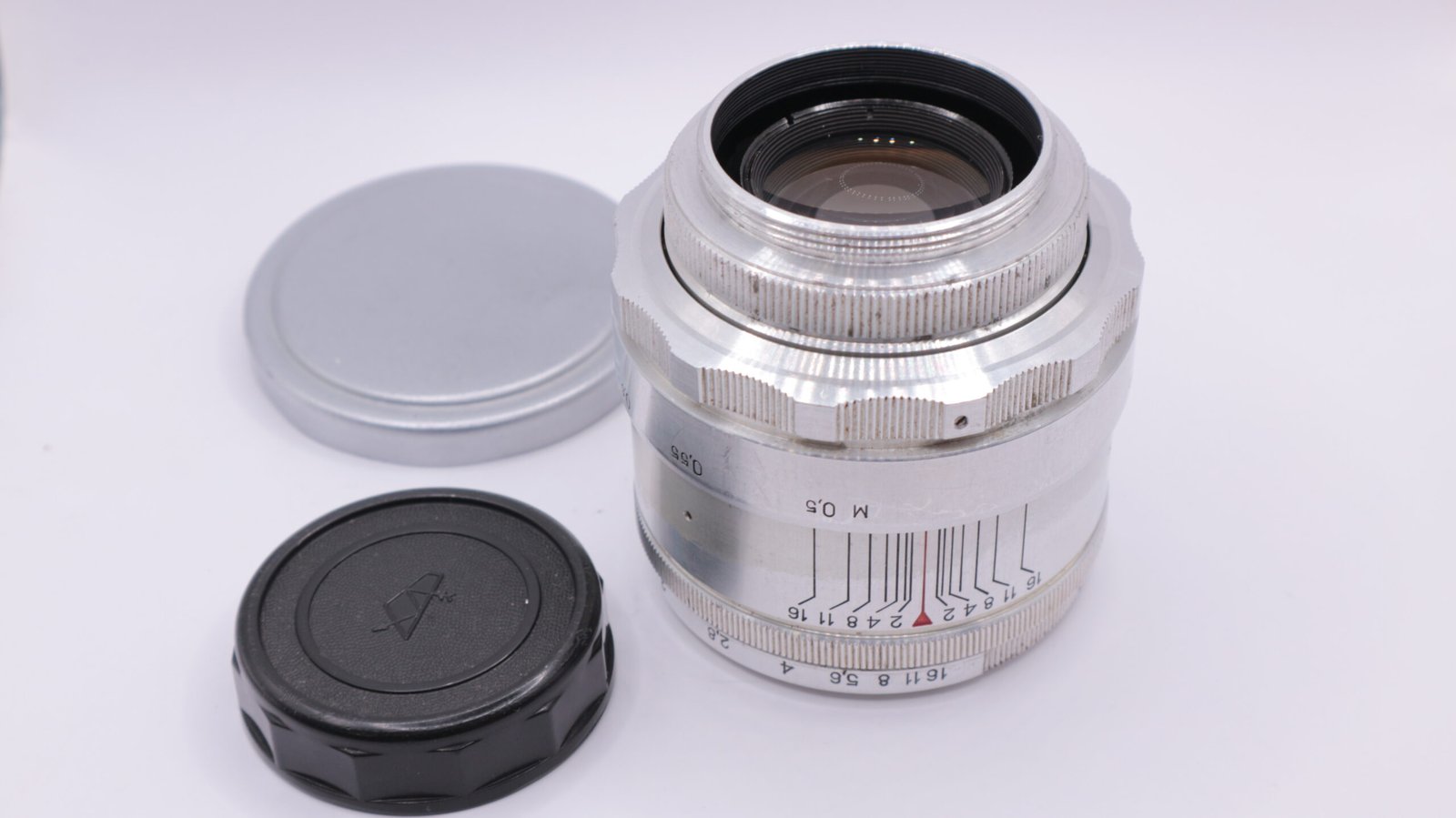 Rare HELIOS 44 Red P KMZ Lens M39 Silver 13 blades S/N 0020281 - Image 8