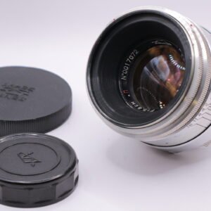 Rare HELIOS 44 Red P KMZ Lens M39 Silver 13 blades S/N 0017072