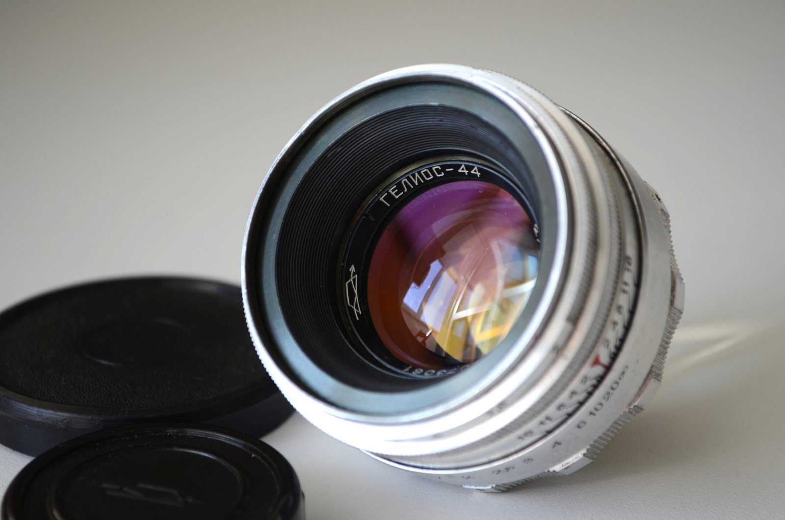 Rare HELIOS 44 KMZ Lens M39 Silver 13 blades S/N 0073061