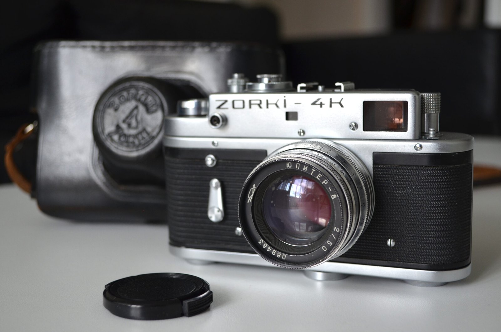 Zorki 4k Soviet Rangefinder Camera 35mm with Jupiter 8 2/50mm S/N 77149833